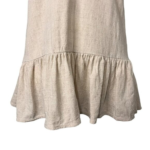 LA HEARTS Sz Sm Linen Blend adjust Spaghetti Strap Mini Dress Ruffle Hem Boho - Picture 4 of 12